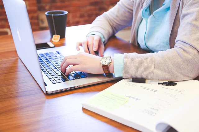 woman working on computer
