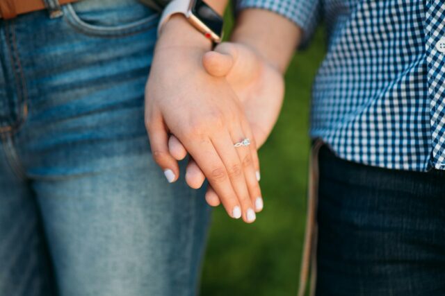 couple holding hands